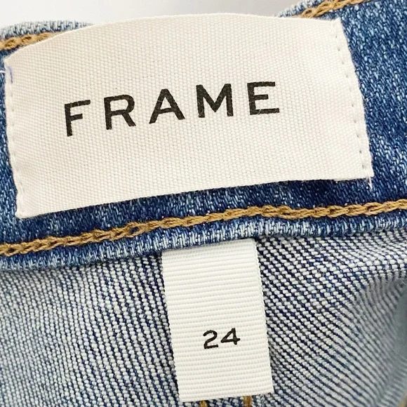 Frame Le Sylvie Slender Straight-Leg Jeans in Sonoma Rips Distressed